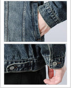 Veste en jean homme, coutures renforcées, trois coloris