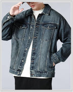 Veste en jean homme, coutures renforcées, trois coloris, bleu