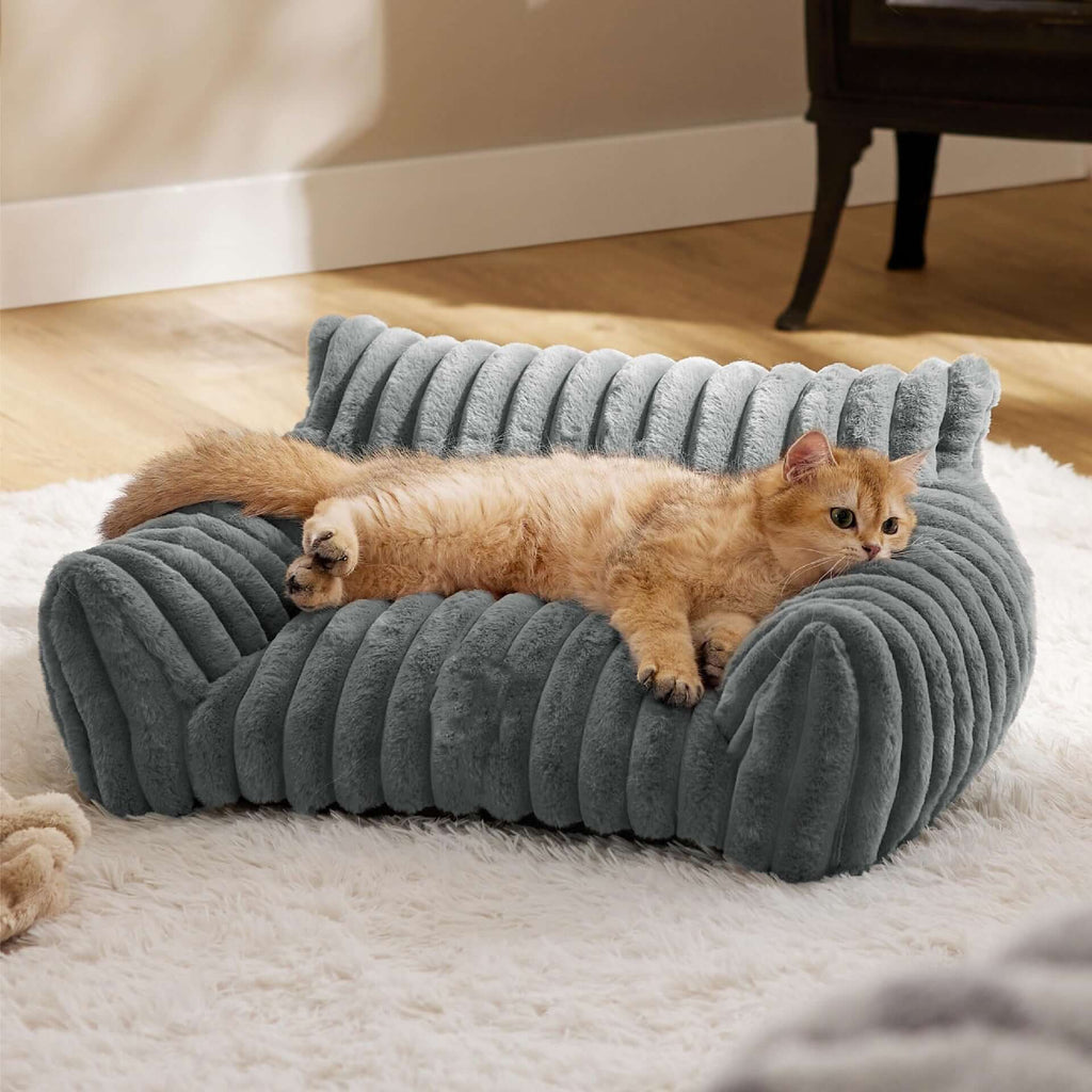 Lit orthopédique pour chien en mousse, housse lavable, trois tailles, gris foncé