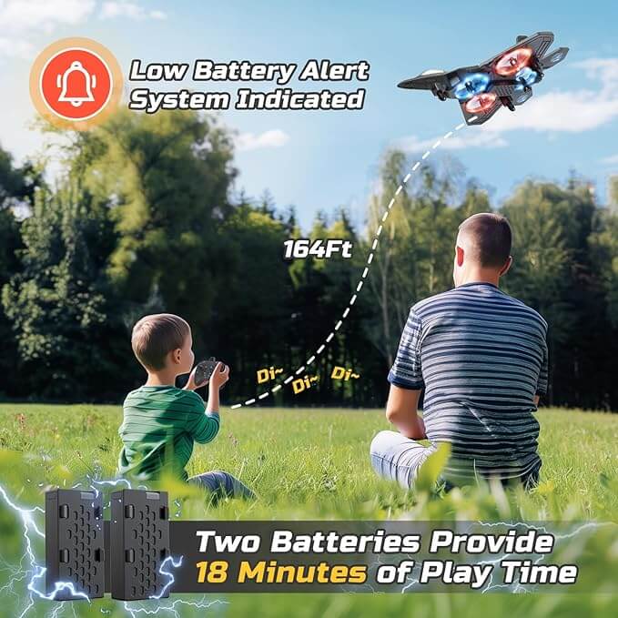 Avion télécommandé lumineux pour enfant dès 6 ans, mousse EPP