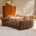 Lit orthopédique pour chien en mousse, housse lavable, trois tailles, marron