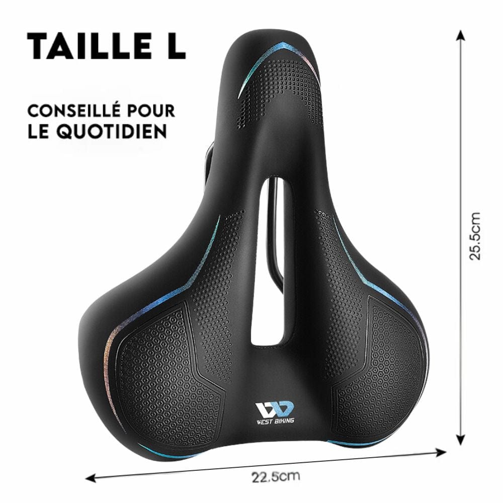 Selle de vélo confort à amortisseurs en gel, trois tailles