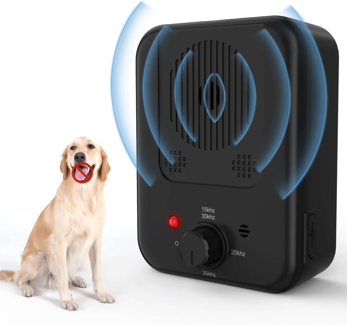 Boîtier anti-aboiement à ultrasons pour chien, rechargeable USB
