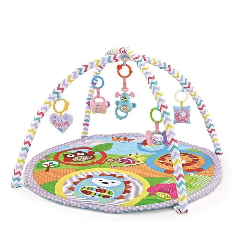 Tapis d'éveil bébé avec jouets suspendus et balles, cinq motifs