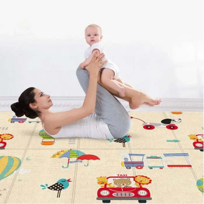 Tapis de jeu bébé XXL en mousse EVA, 180 x 100 cm, pliable