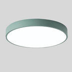 Plafonnier LED rond style scandinave, finition bois en option, vert