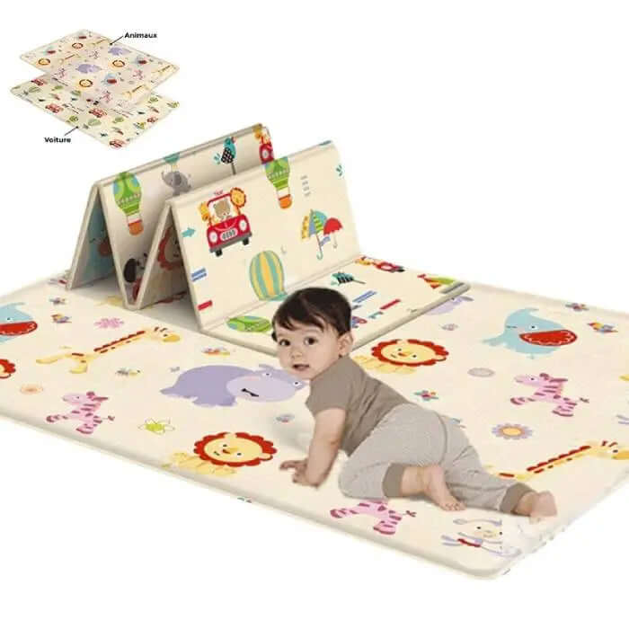 Tapis de jeu bébé XXL en mousse EVA, 180 x 100 cm, pliable
