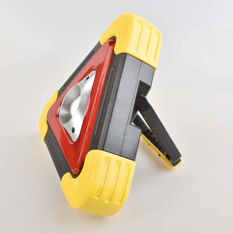 Lampe d'urgence solaire LED avec triangle rouge et sortie USB