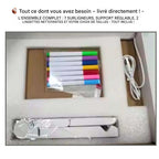 Tableau de dessin lumineux LED pour enfant, stylo 7 couleurs