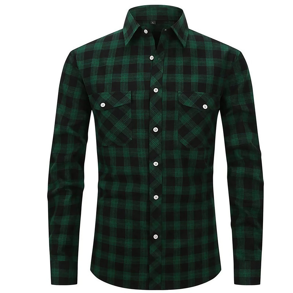 Chemise en flanelle homme à carreaux, quatre coloris, S au 3XL, noir