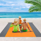 Couverture de plage anti-sable pour 5 à 8 adultes, orange