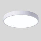 Plafonnier LED rond style scandinave, finition bois en option, blanc