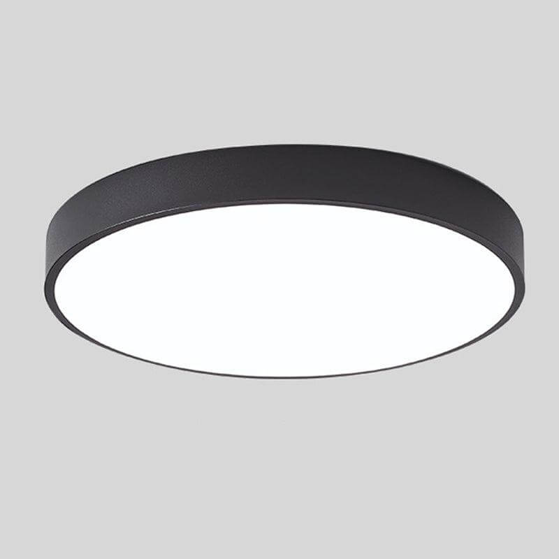 Plafonnier LED rond style scandinave, finition bois en option