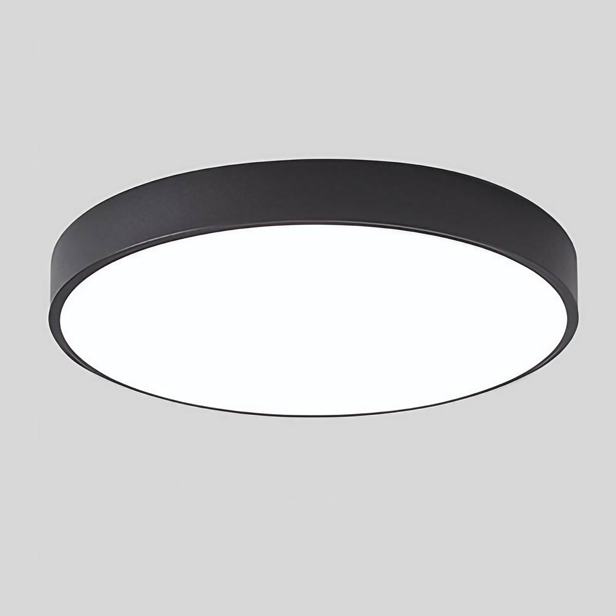 Plafonnier LED rond style scandinave, finition bois en option, noir