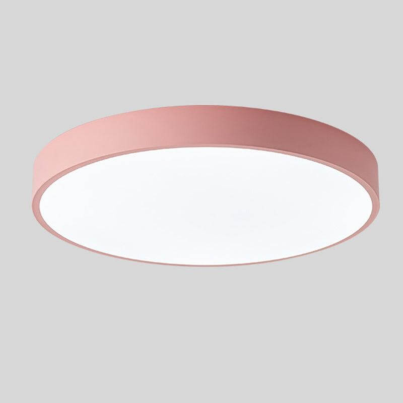 Plafonnier LED rond style scandinave, finition bois en option