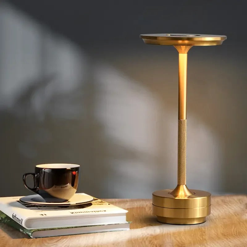 Lampe à poser sans fil rechargeable, doré, noir ou argenté