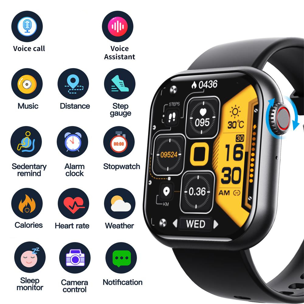 Montre connectée étanche unisexe, appels Bluetooth et modes sportifs