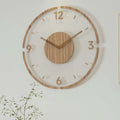 Horloge murale en bois de style scandinave, silencieuse, 30 ou 35 cm