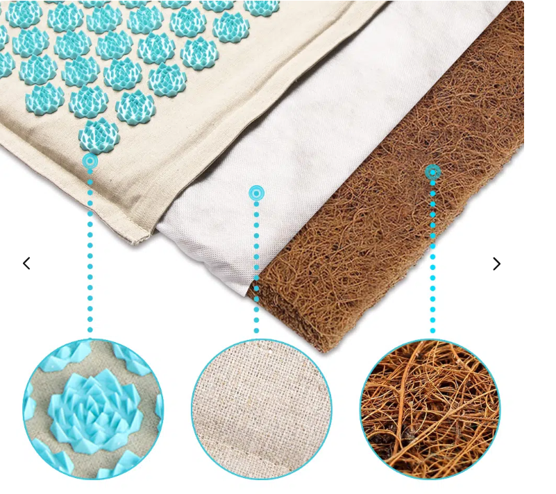 Tapis d'acupression motif fleurs, 5500 points, trois coloris