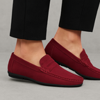 Mocassins homme à enfiler, semelle intérieure rembourrée, du 38 au 50, bordeaux