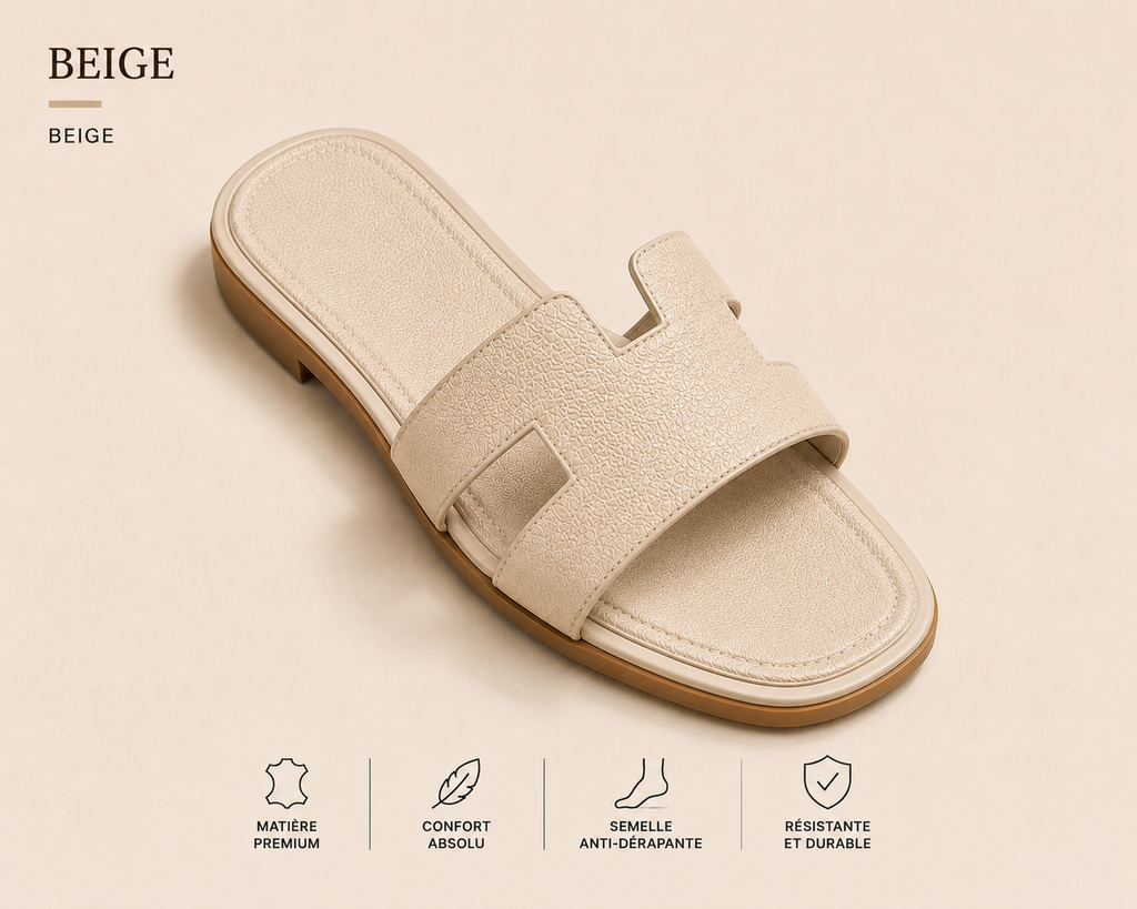 Sandales plates femme à brides fines, six coloris, du 36 au 45, beige