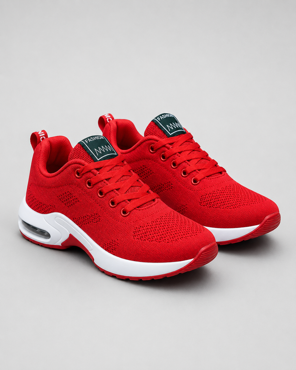 Chaussures orthopédiques femme pour la marche, semelle amortissante, rouge