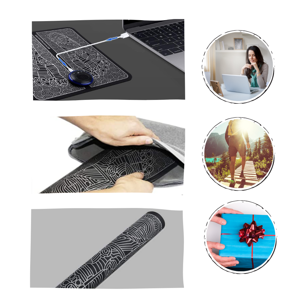 Tapis électrique pour les pieds EMS, pliable, rechargeable USB