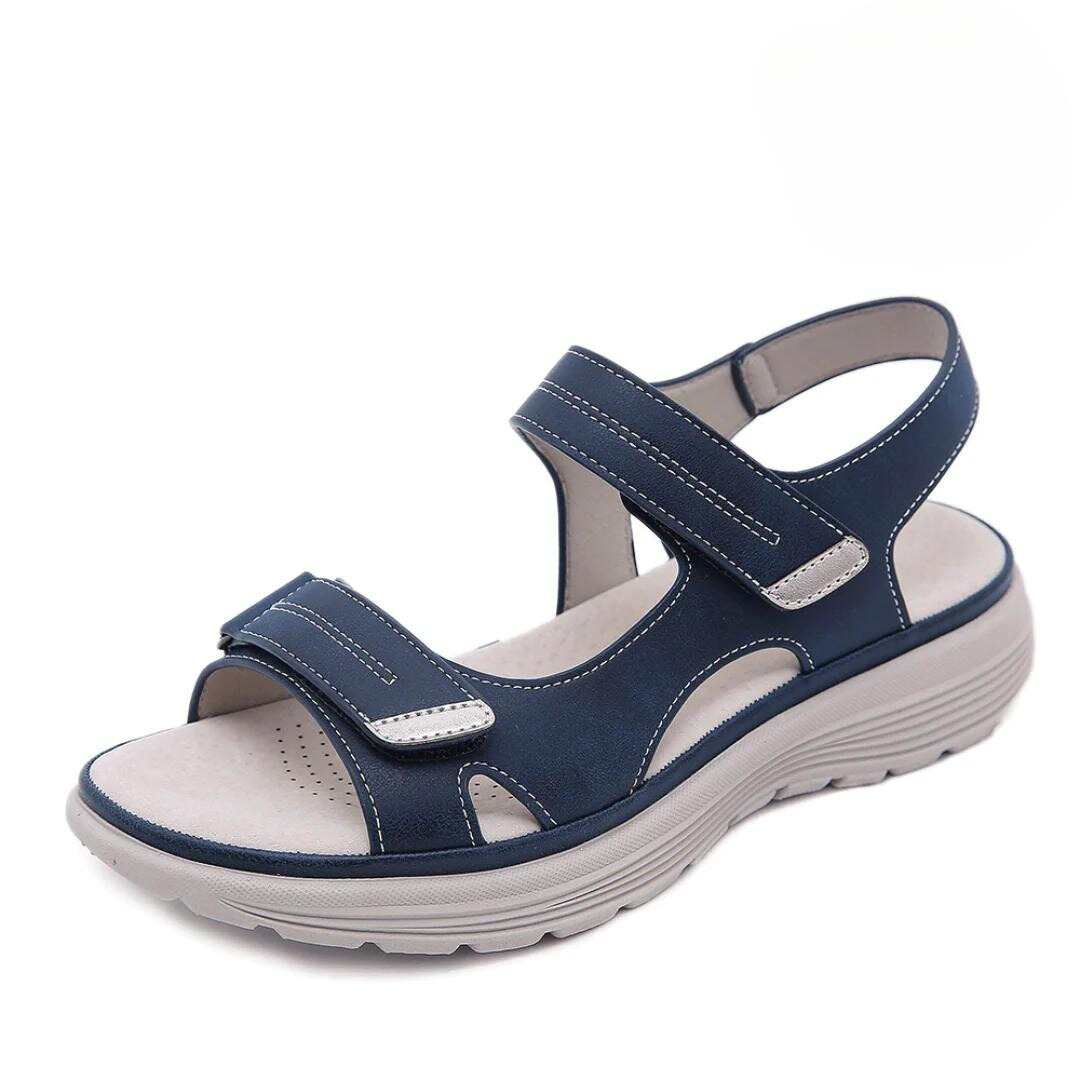 Sandales orthopédiques femme à sangles réglables, avant-pied large