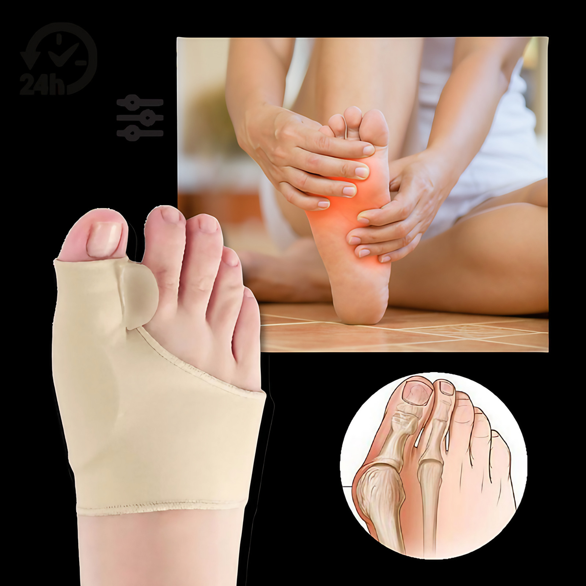 Protège-orteil en gel de silicone, coloris beige