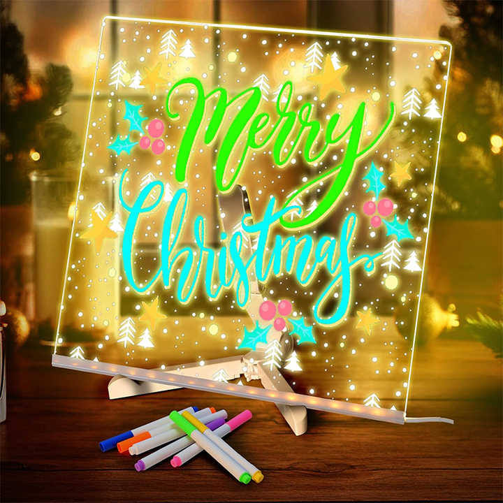 Tableau de dessin lumineux LED pour enfant, stylo 7 couleurs