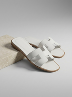 Mules femme plates à bride en H, ligne minimaliste, du 35 au 43
