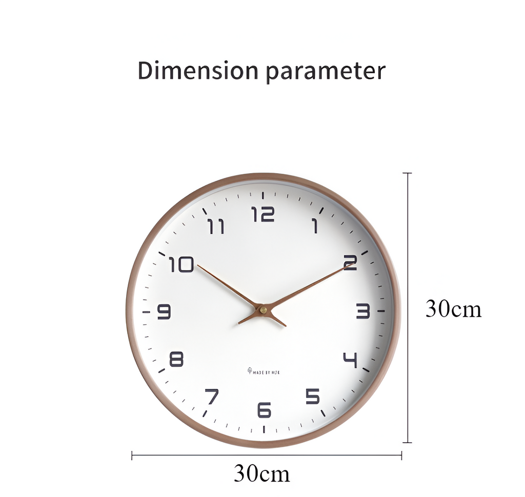 Horloge murale ronde en bois, style scandinave, 25 ou 30 cm