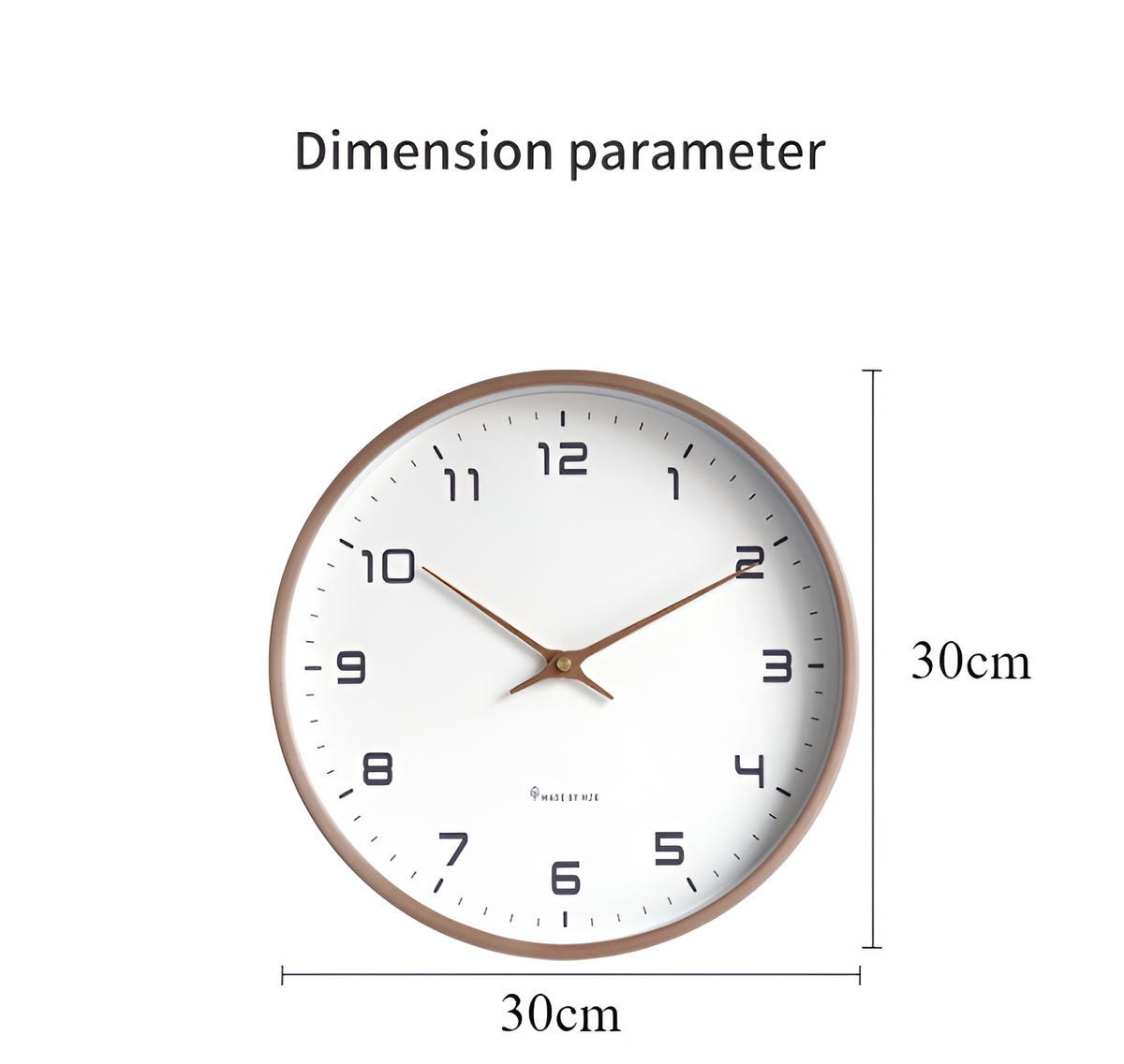 Horloge murale ronde en bois, style scandinave, 25 ou 30 cm