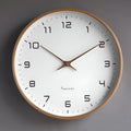 Horloge murale ronde en bois, style scandinave, 25 ou 30 cm, brun