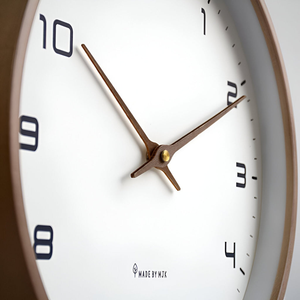 Horloge murale ronde en bois, style scandinave, 25 ou 30 cm