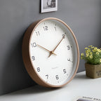 Horloge murale ronde en bois, style scandinave, 25 ou 30 cm