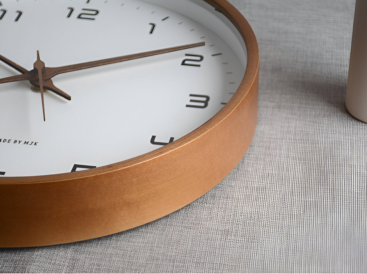 Horloge murale ronde en bois, style scandinave, 25 ou 30 cm
