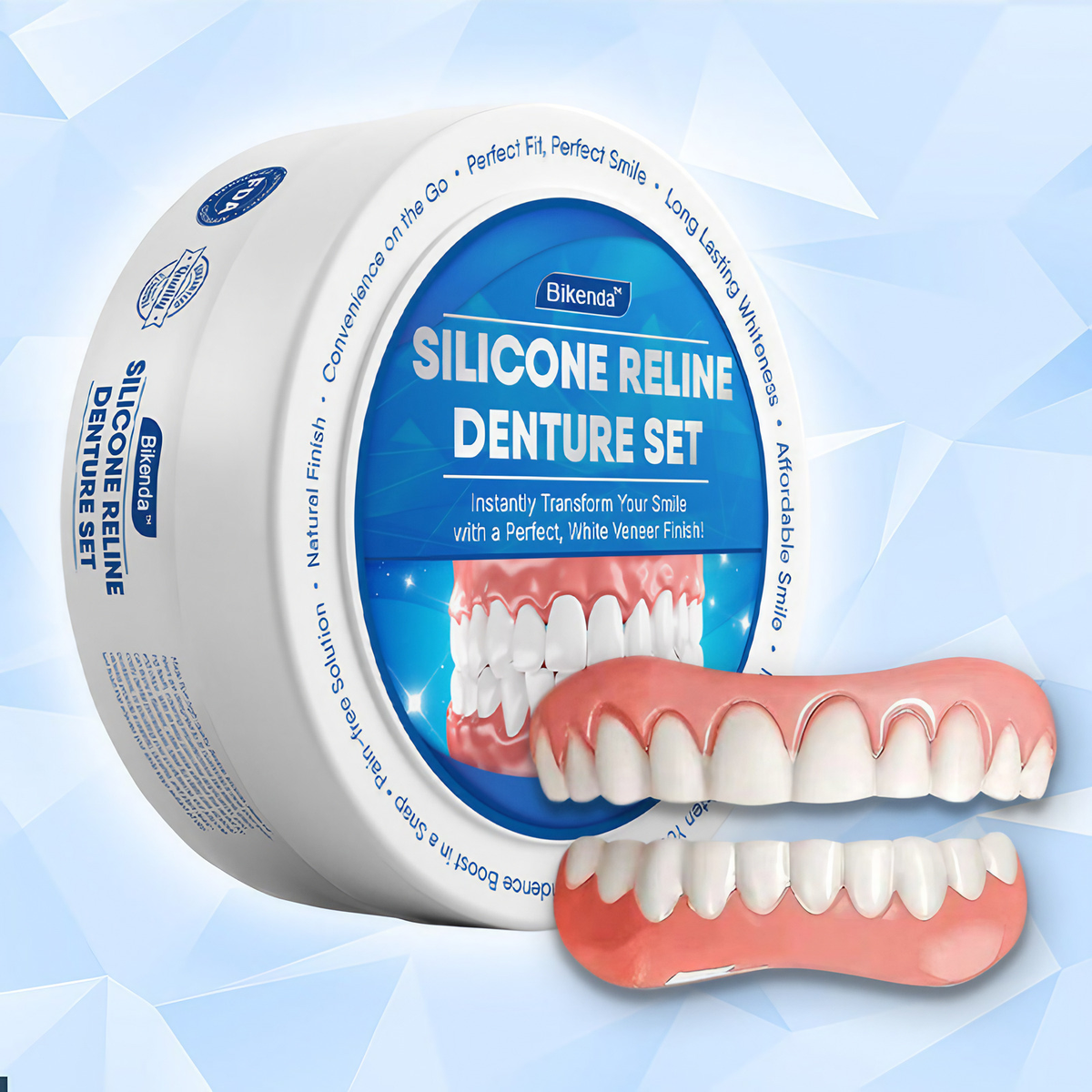 Kit de prothèses dentaires amovibles en silicone, haut et bas