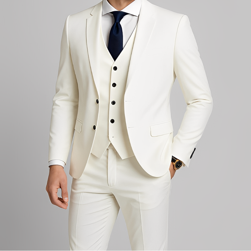 Costume 3 pièces homme coupe ajustée, mariage et cérémonie