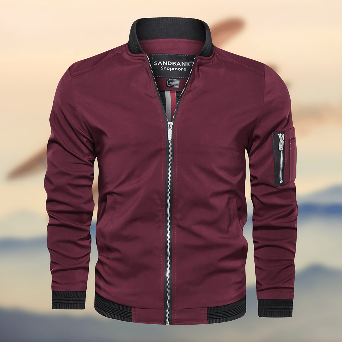 Blouson bomber homme à bords côtelés, cinq coloris, gris foncé