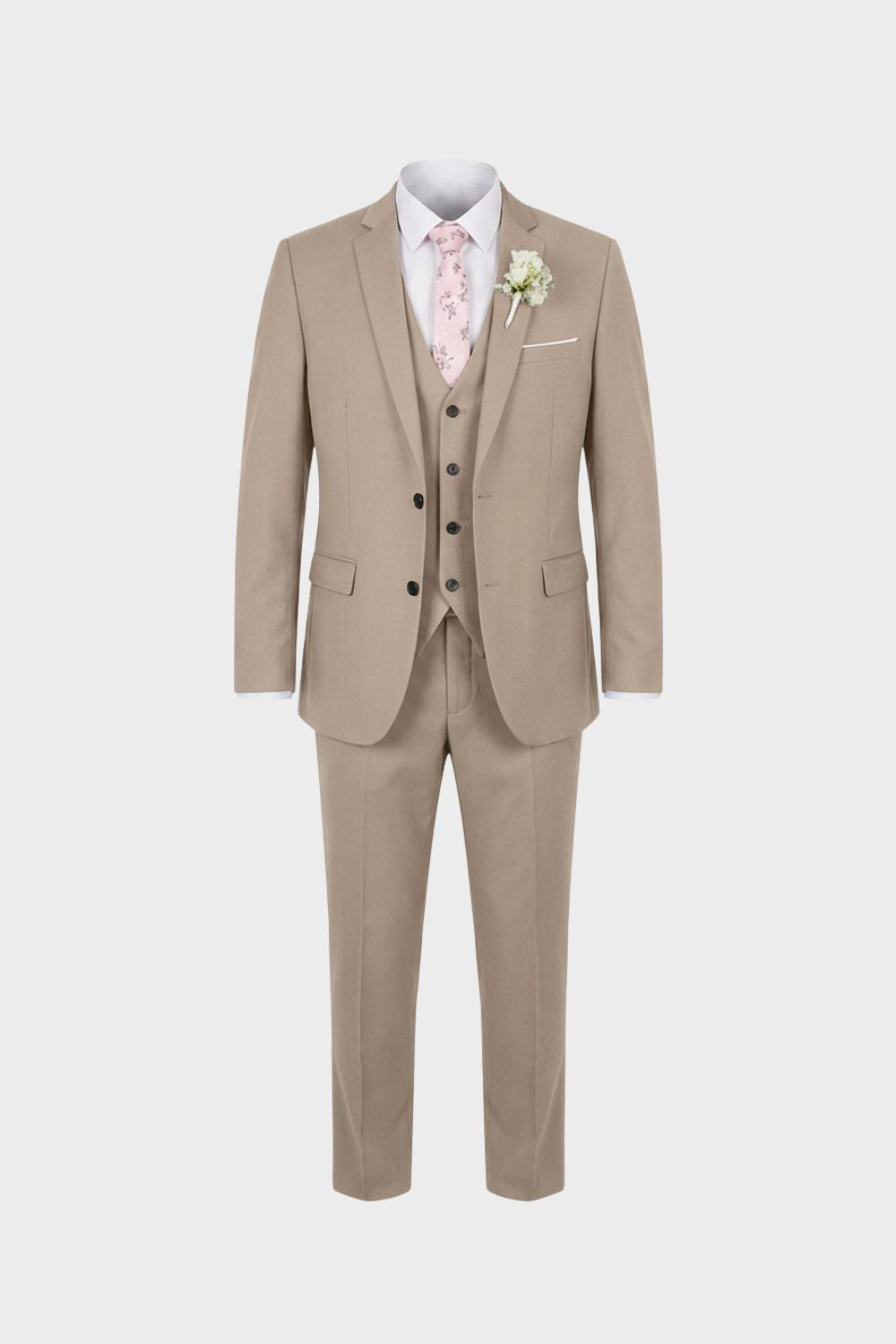 Costume homme trois pièces avec gilet, dix coloris, S au 6XL, beige