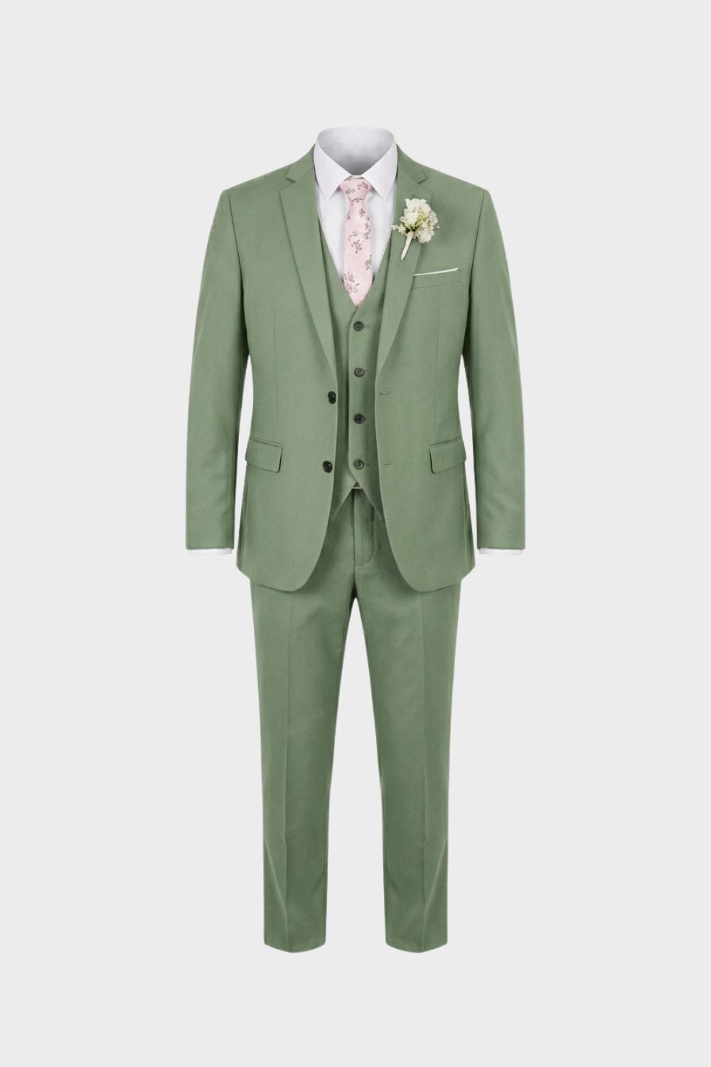 Costume homme trois pièces avec gilet, dix coloris, S au 6XL, vert sauge