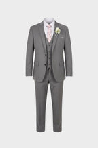 Costume homme trois pièces avec gilet, dix coloris, S au 6XL, gris clair