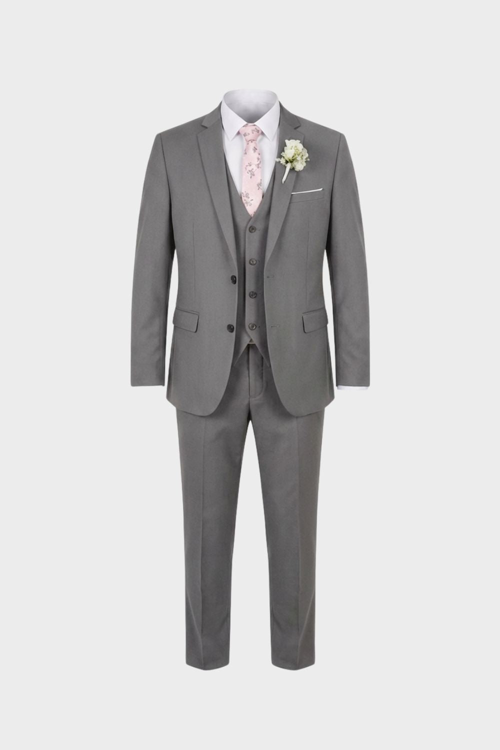 Costume homme trois pièces avec gilet, dix coloris, S au 6XL, gris clair