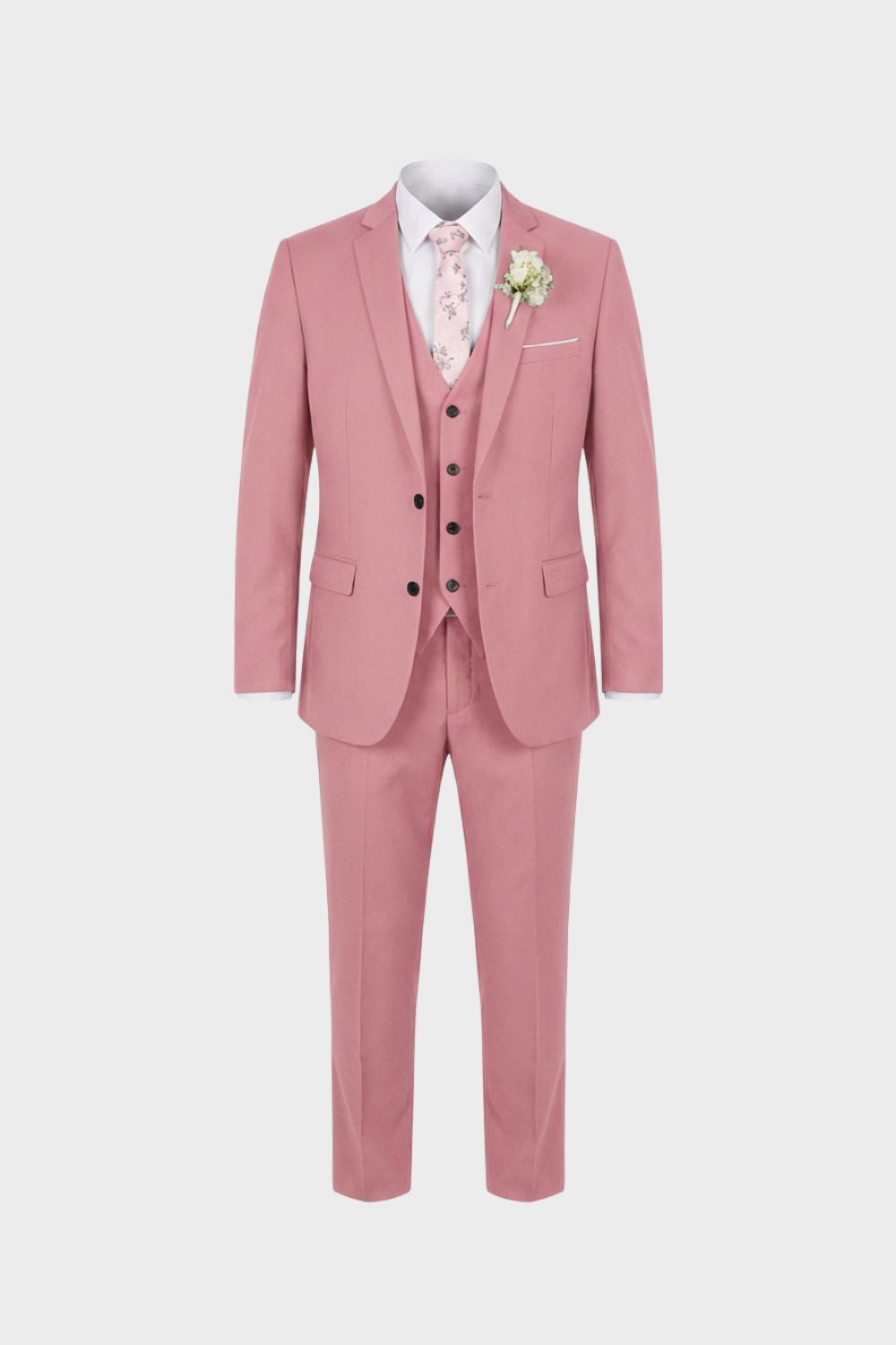 Costume homme trois pièces avec gilet, dix coloris, S au 6XL, rose