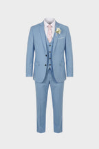 Costume homme trois pièces avec gilet, dix coloris, S au 6XL, bleu clair