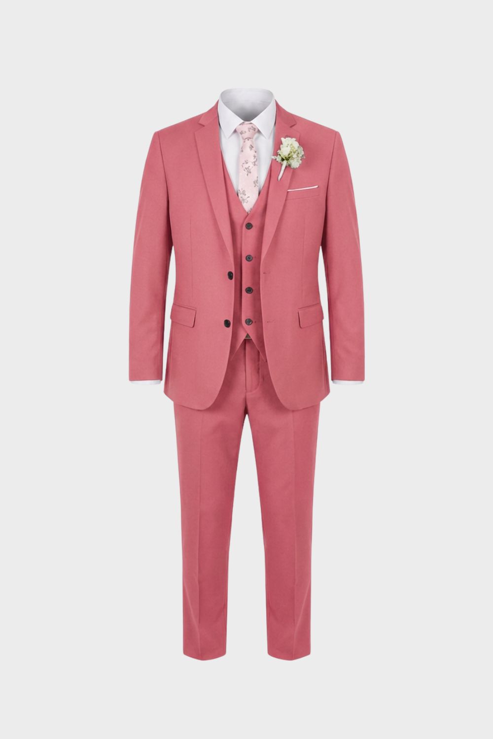 Costume homme trois pièces avec gilet, dix coloris, S au 6XL, rose corail