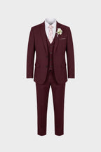 Costume homme trois pièces avec gilet, dix coloris, S au 6XL, bordeaux