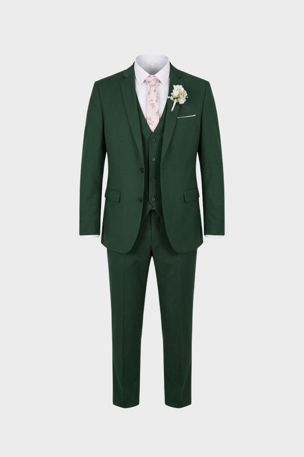 Costume homme trois pièces avec gilet, dix coloris, S au 6XL, vert foncé