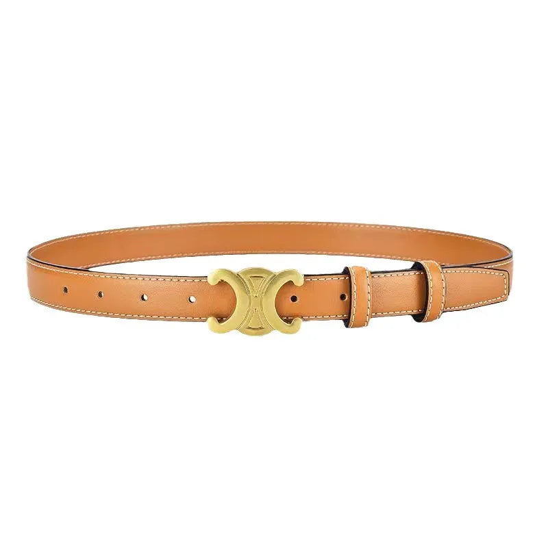 Ceinture femme à boucle dorée, largeur 2,5 cm, six coloris, multicolore